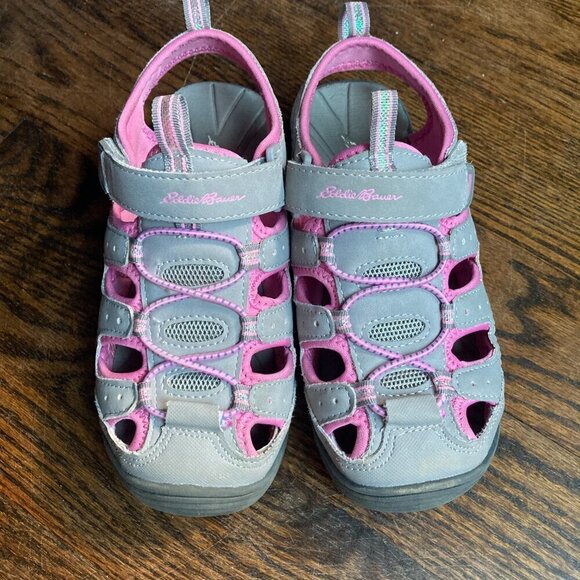 EDDIE BAUER GREY/PINK SANDALS SIZE 3 YOUTH - Picture 2 of 12